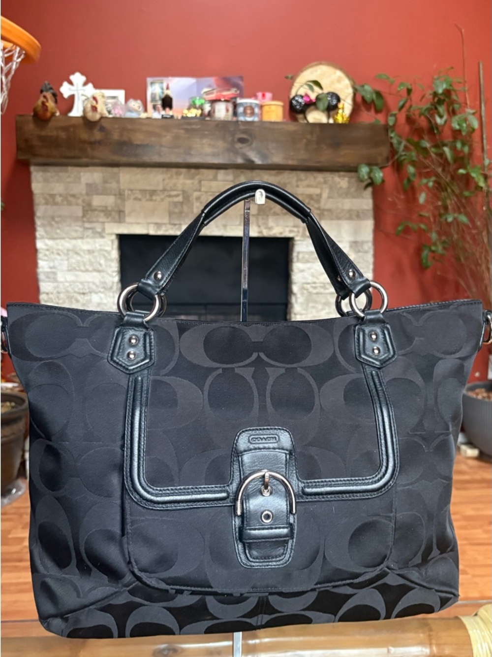 Coach Black Signature Tote Bag Like New - Picture 2 of 6